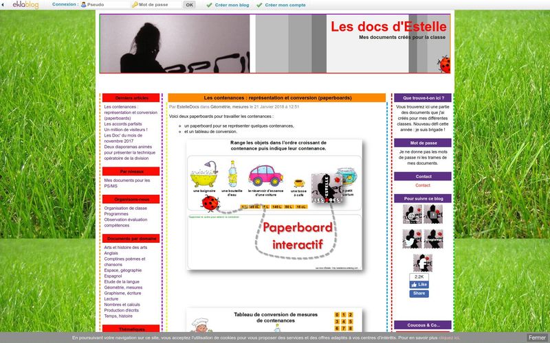 Les contenances : repr&eacute;sentation et conversion (paperboards) - Les docs d'Estelle